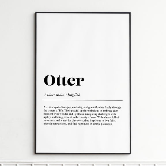Otter Definition Poster Whimsical Dictionary Wall Art Modern Typography Poster Home Decor Wall Art, Poster Home Decor, Poster Only