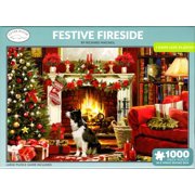 Otter House 1000 Piece Puzzle - Festive Fireplace