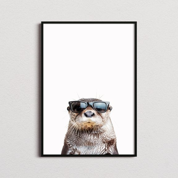 Otter In Sunglasses Print, Otter Print, Otter Poster, Funny Otter Print, Otter Art, Kids Bedroom Art, Funny Animal Print, Poster Only