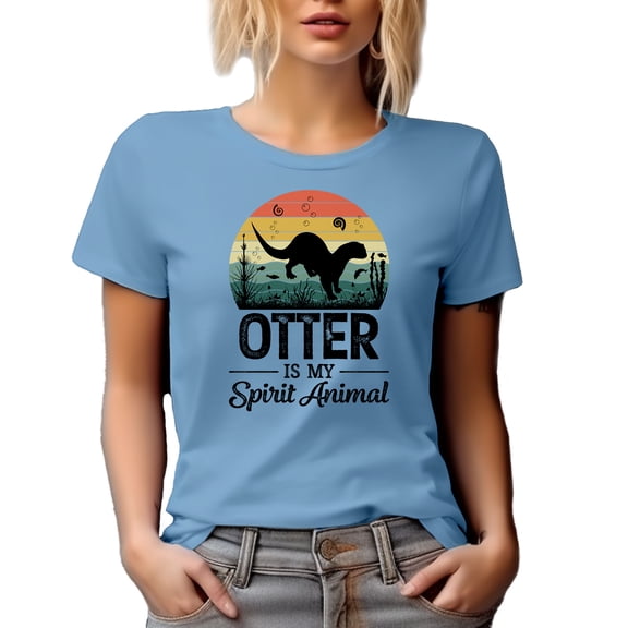 Otter Is My Spirit Animal, Extrovert, Sanguine Personality, Friendly Person, Baby Blue T-Shirt, XL