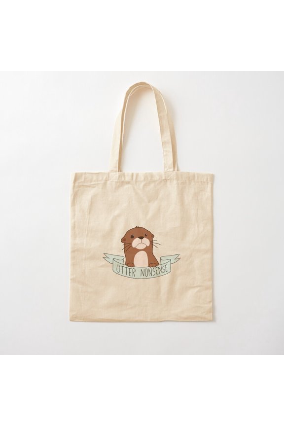 Otter Nonsense Style 002 Canvas Tote Bags, Reusable Shopping Bag