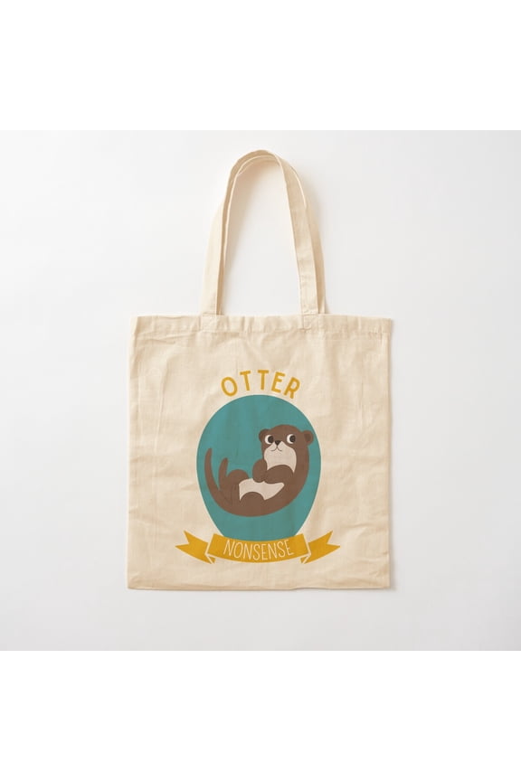 Otter Nonsense Style 003 Canvas Tote Bags, Reusable Shopping Bag
