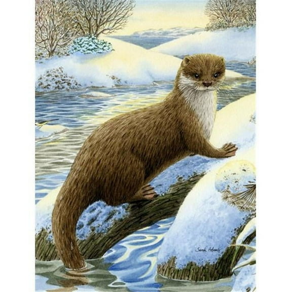 Otter On The Bank Flag Garden Size