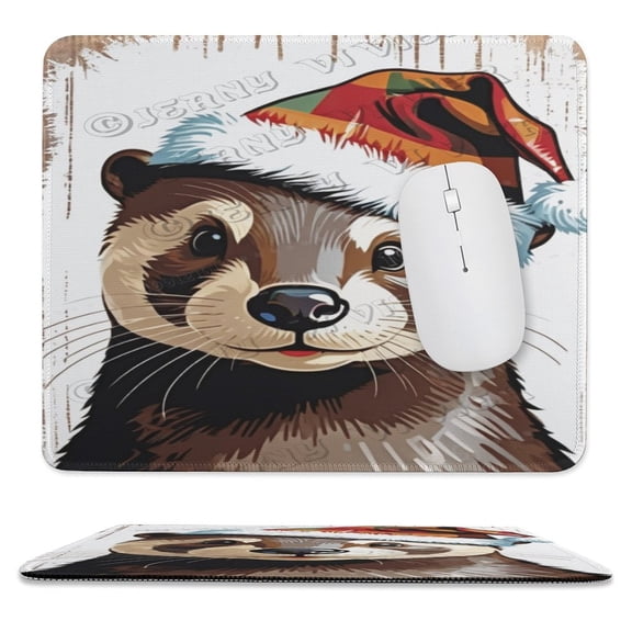 Otter Printed Mouse Pad, 10"x12", Non-Slip Rubber Base MousePads for Home Office Laptop