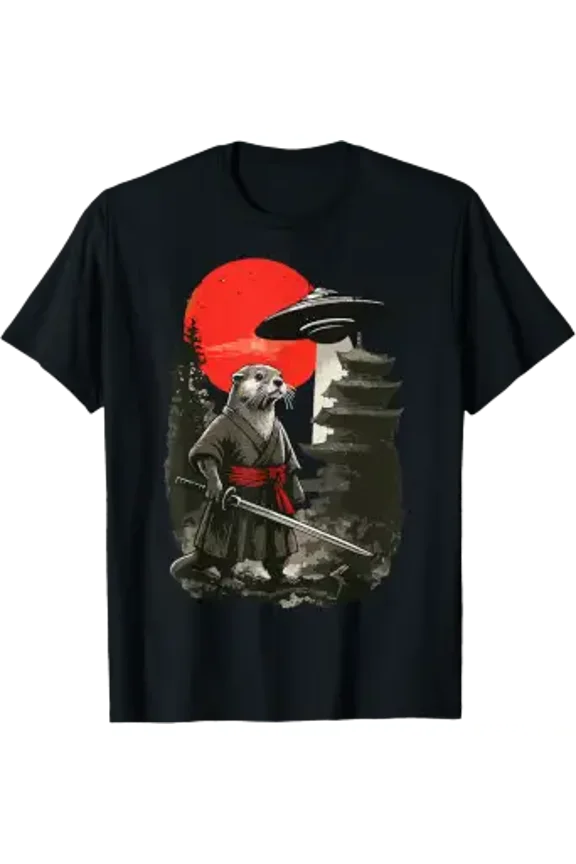 Otter Samurai UFO Alien T-Shirt
