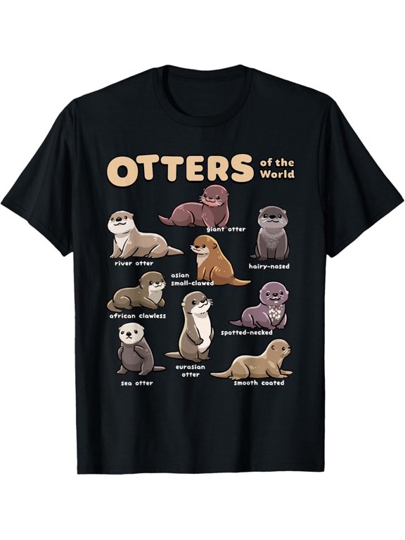 Otter Sea Animals of The World Chibi Otter Lover Educational T-Shirt