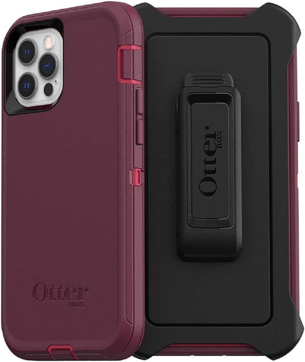 OtterBox 27-54137-E48-NR Kickstand Holster Cell Phone Case for iPhone 12, iPhone 12 Pro, Boysenberry