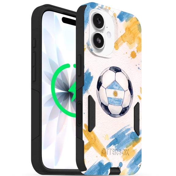 OtterBox Argentina Goat Soccer Phone Case, iPhone 17 - Commuter Magsafe Series - 3X Military Standard Drop Protection, Slim Dual-Layer Design - Printed in USA