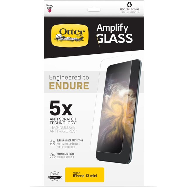 OtterBox Glass Screen Protector for iPhone 13 mini Clear, Anti