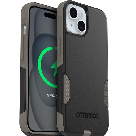 OtterBox Commuter MagSafe Case for iPhone 17e/16e/15/14/13 – Black/Grey – Slim, Shockproof, Dual Layer Drop Protection