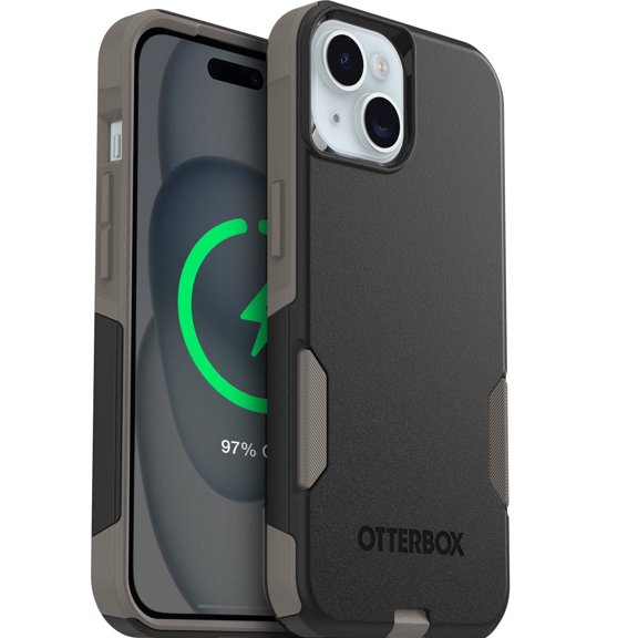 OtterBox Commuter MagSafe Case for iPhone 16e/15/14/13 – Black/Grey – Slim, Shockproof, Dual Layer Drop Protection