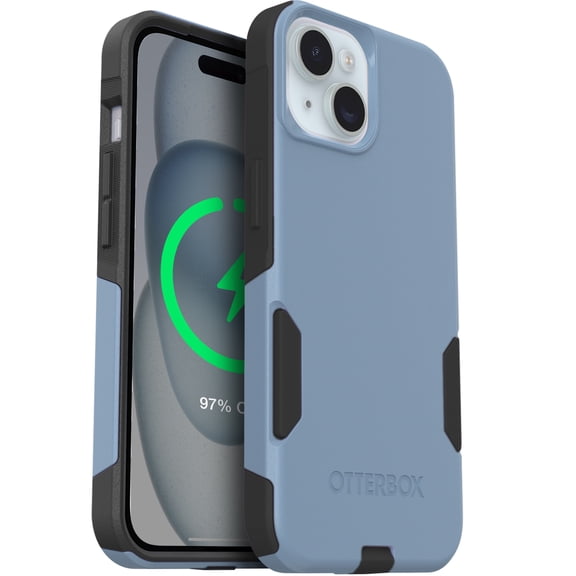 OtterBox Commuter Series Case - iPhone 17e, iPhone 16e, iPhone 15, iPhone 14, iPhone 13 - MagSafe Edition - Thin & Tough, Pocket-Friendly, with Port Protection - Blue & Black