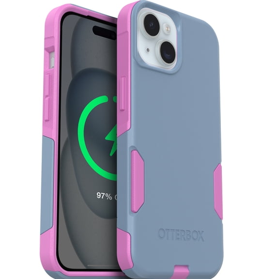 OtterBox Commuter MagSafe Case for iPhone 17e/16e/15/14/13 – Blue/Pink – Slim, Shockproof, Dual Layer Drop Protection