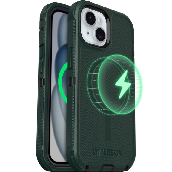 OtterBox Commuter MagSafe Case for iPhone 16e/15/14/13  Green/Black  Slim, Shockproof, Dual Layer Drop Protection