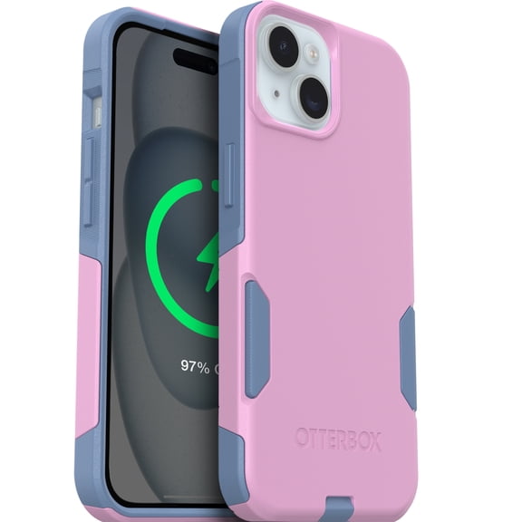 OtterBox Commuter MagSafe Case for iPhone 17e/16e/15/14/13 – Pink/Blue – Slim, Shockproof, Dual Layer Drop Protection