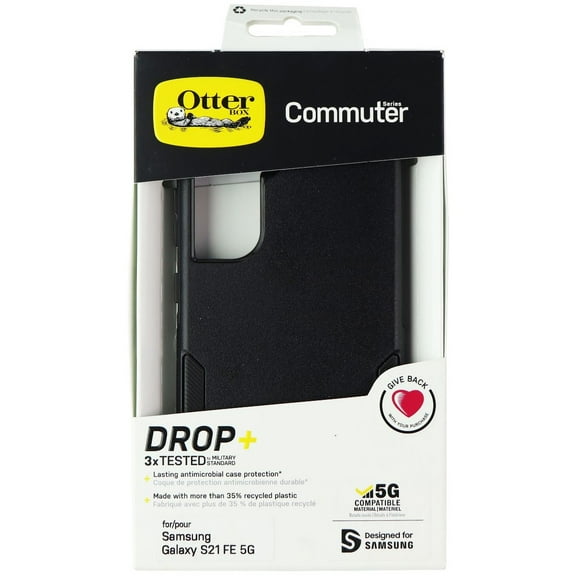 OtterBox Commuter Series Antimicrobial Black Galaxy S21 FE 5G Case 77-84122