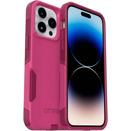 OtterBox Commuter Series Case MagSafe Compatible Charging for iPhone 14 Pro Max, Fuchsia Pink
