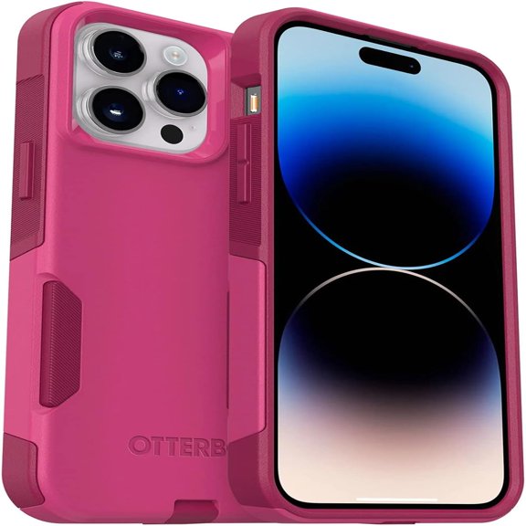 OtterBox Commuter Series Case MagSafe Compatible Charging for iPhone 14 Pro Max, Fuchsia Pink