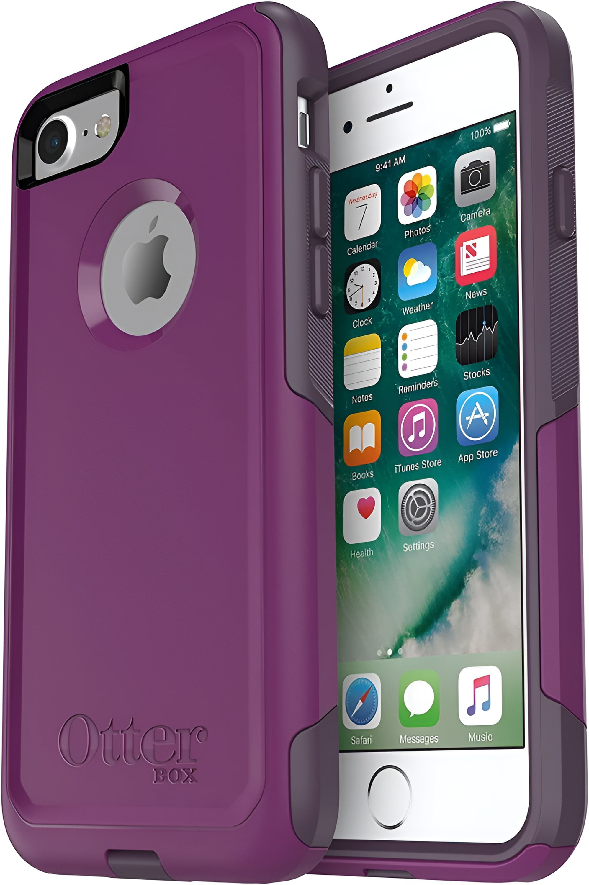 OtterBox Commuter Series Case for iPhone SE 3rd & 2nd gen & iPhone 8/7 Only - Non-Retail Packaging - Plum Way Plum Haze/Night Purple