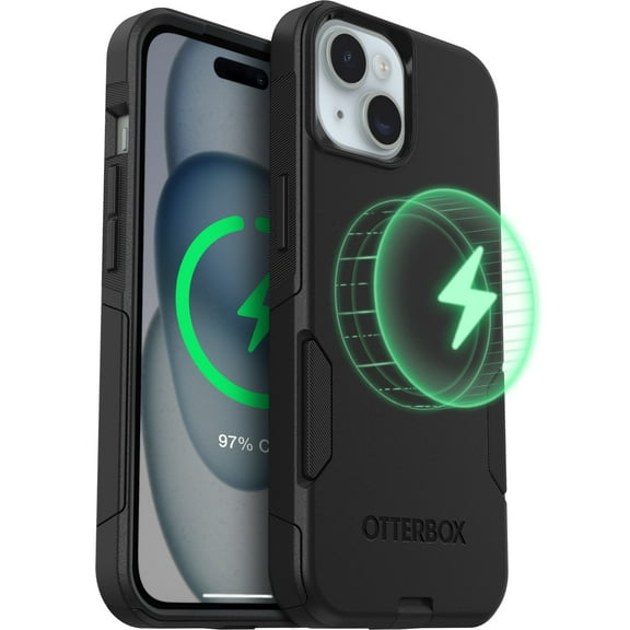 OtterBox iPhone 15 Plus and iPhone 14 Plus Commuter Series Case - MagSafe Edition - Black, Slim & Tough, Pocket-Friendly, with Port Protection