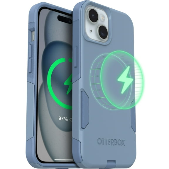 OtterBox iPhone 16e, iPhone 15, iPhone 14, and iPhone 13 Commuter Series Case - MagSafe Edition - Blue, Slim & Tough, Pocket-Friendly, with Port Protection - Crisp Denim