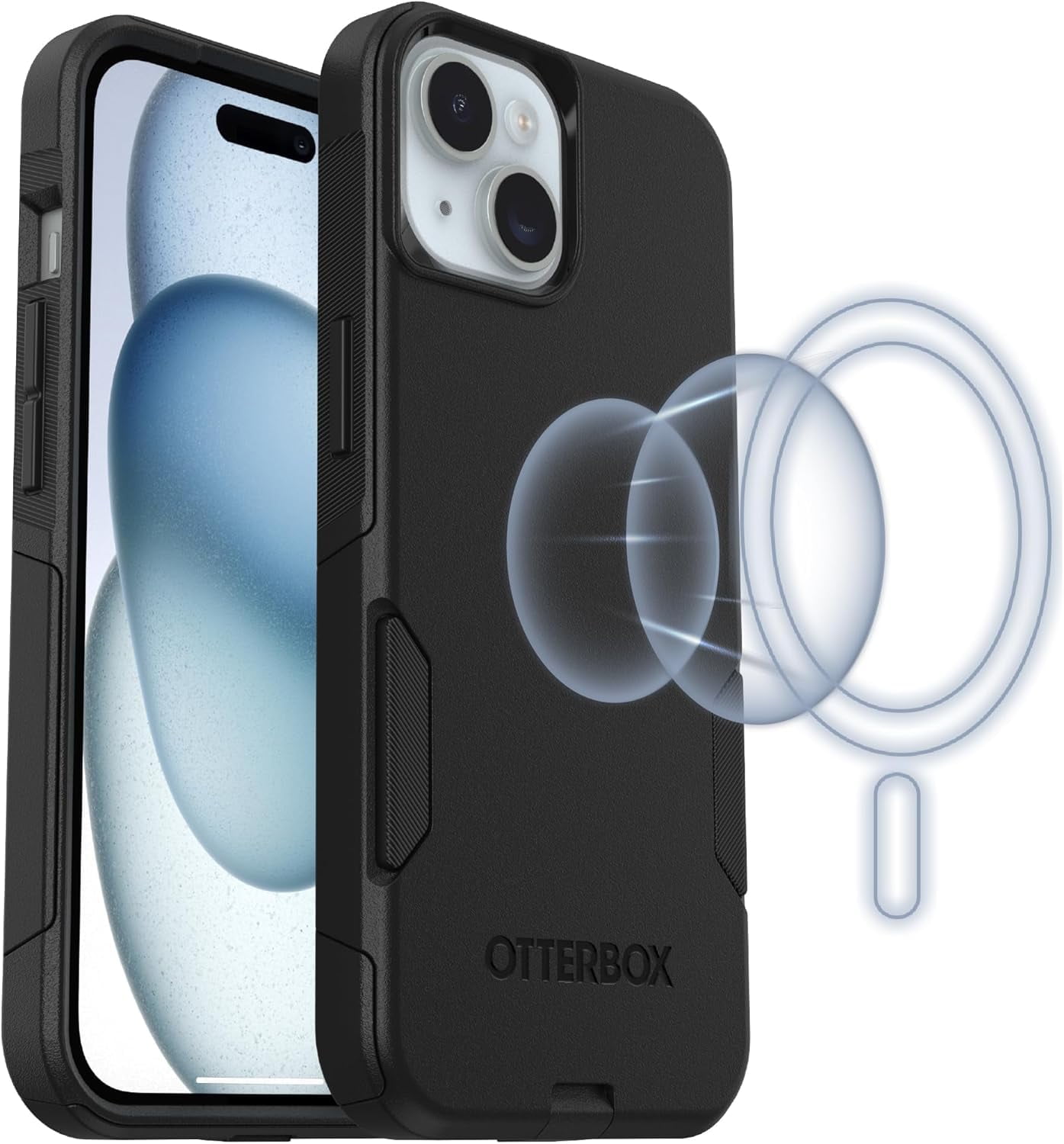 OtterBox iPhone 16e, iPhone 15, iPhone 14, and iPhone 13 Commuter Series Case - MagSafe Edition - Black, Slim & Tough, Pocket-Friendly, with Port Protection