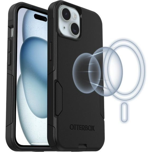 OtterBox iPhone 16e, iPhone 15, iPhone 14, and iPhone 13 Commuter Series Case - MagSafe Edition - Black, Slim & Tough, Pocket-Friendly, with Port Protection