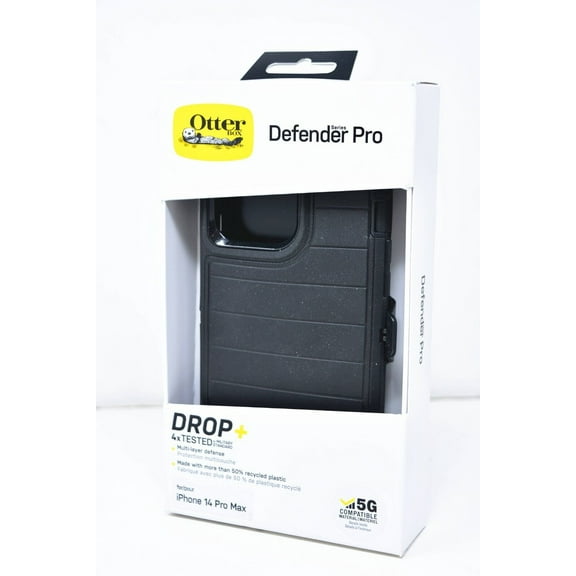 OtterBox Defender Pro Series Case and Holster For iPhone 14 Pro Max, Black
