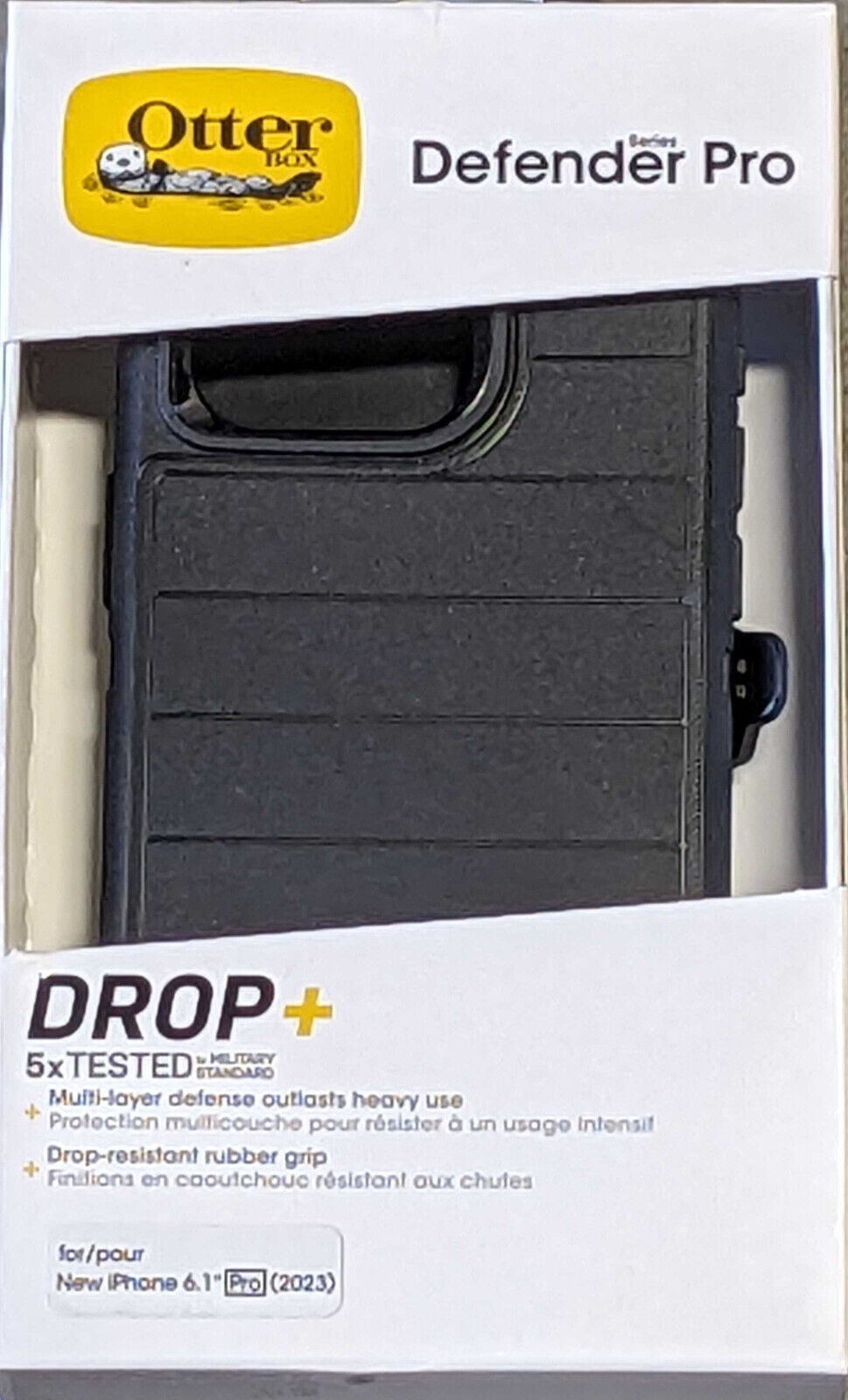 OtterBox Defender Pro Series Case and Holster For iPhone 15 Pro-Black