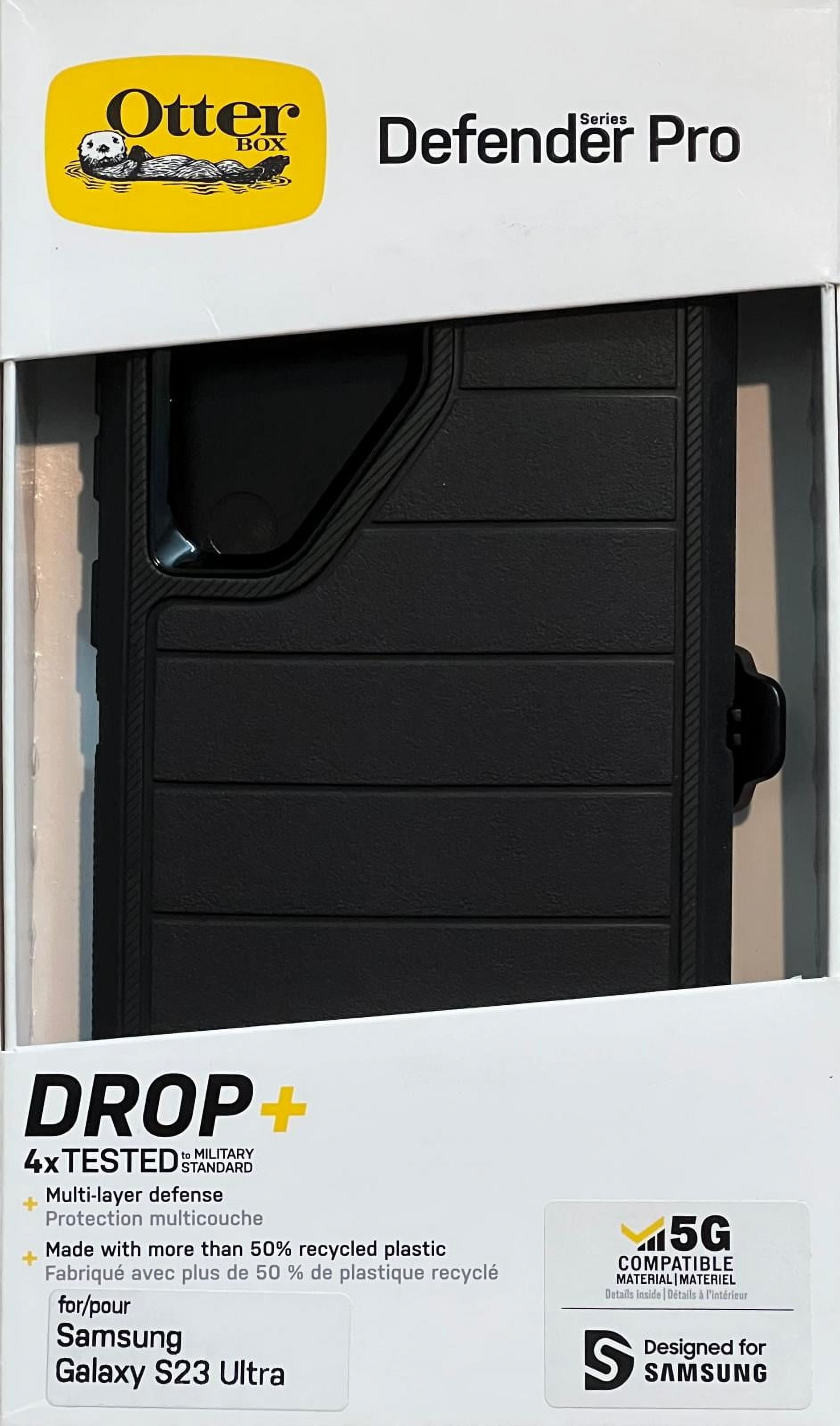 OtterBox Defender Pro Series Case and Holster for Samsung Galaxy S23 Ultra Black