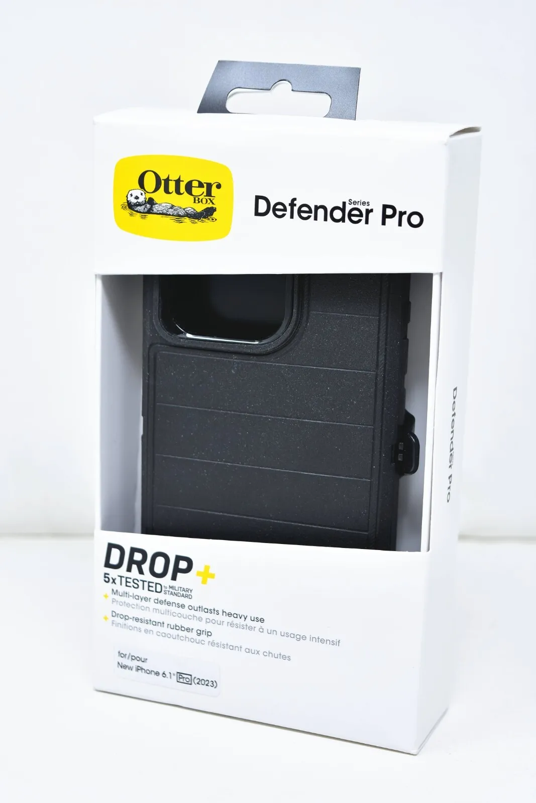 OtterBox Defender Pro Series Case and Holster for iPhone 15 Pro, Black