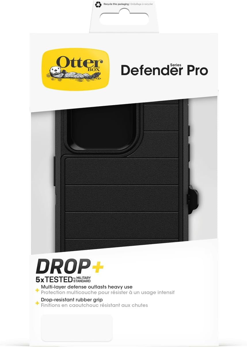 OtterBox Defender Pro Series Case and Holster for iPhone 15 Pro Black