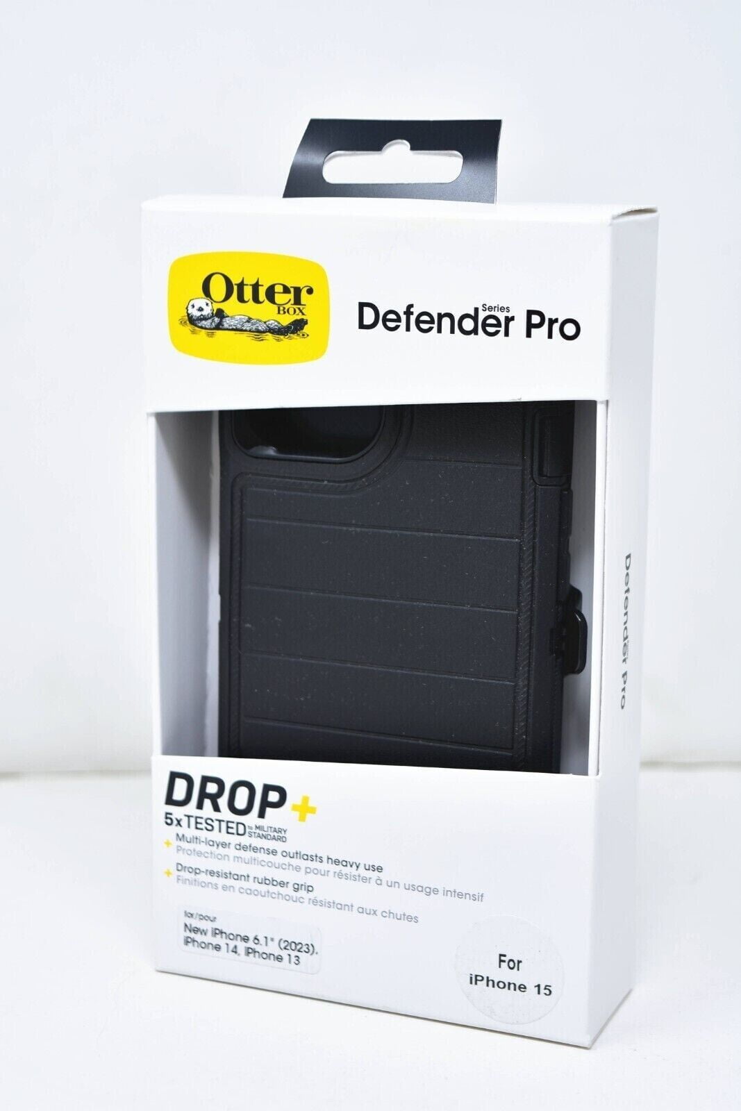 OtterBox Defender Pro Series Case for Apple iPhone 15 / iPhone 14 / iPhone 13 - Black