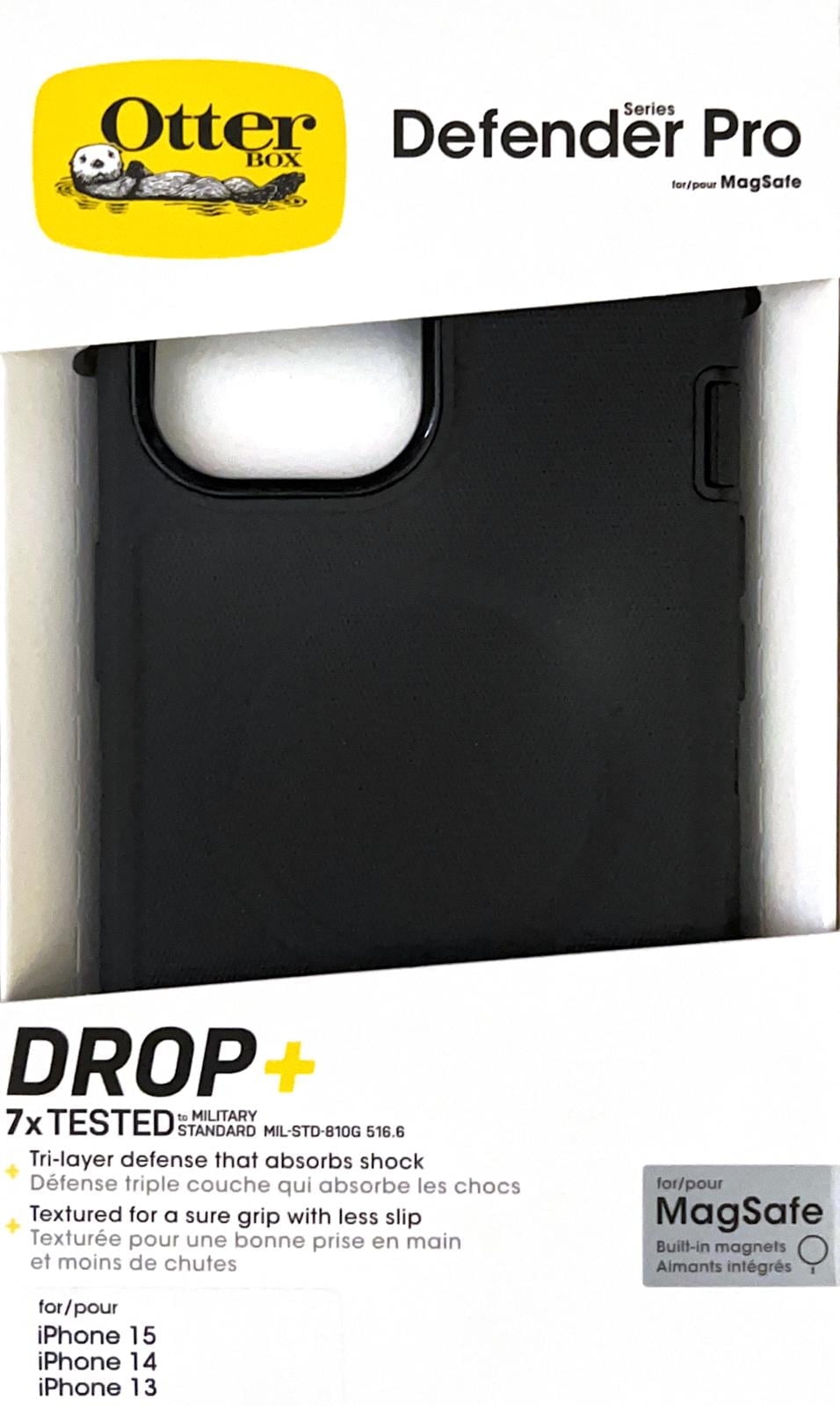 OtterBox Defender Pro Series Case with MagSafe for iPhone 15/14/13, Black