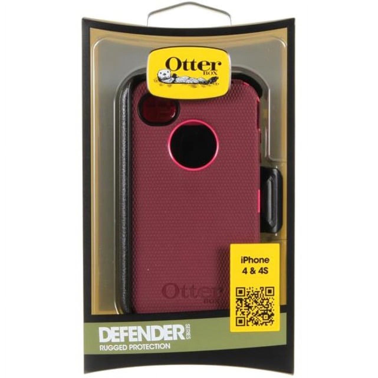 OtterBox Defender Rugged Carrying Case (Holster) Apple iPhone 4S, iPhone 4 Smartphone, Deep Plum, Peony Pink - image 1 of 5