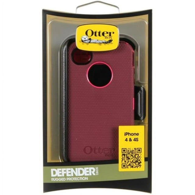 OtterBox Defender Rugged Carrying Case (Holster) Apple iPhone 4S, iPhone 4 Smartphone, Deep Plum, Peony Pink