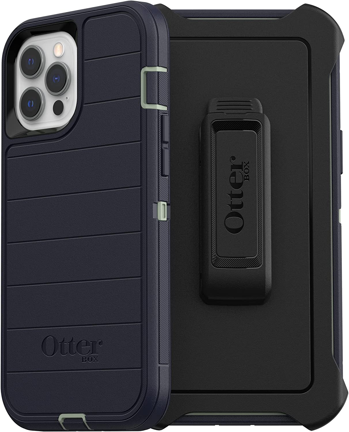OtterBox Defender Screenless Series Rugged Case & Belt Clip Holster for iPhone 12 & iPhone 12 Pro, Varsity