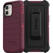 OtterBox Defender Series Case & Holster SCREENLESS Edition for iPhone 13 Mini - Retail Packaging - Berry Potion (Raspberry Wine/Boysenberry) with Microbial Defense