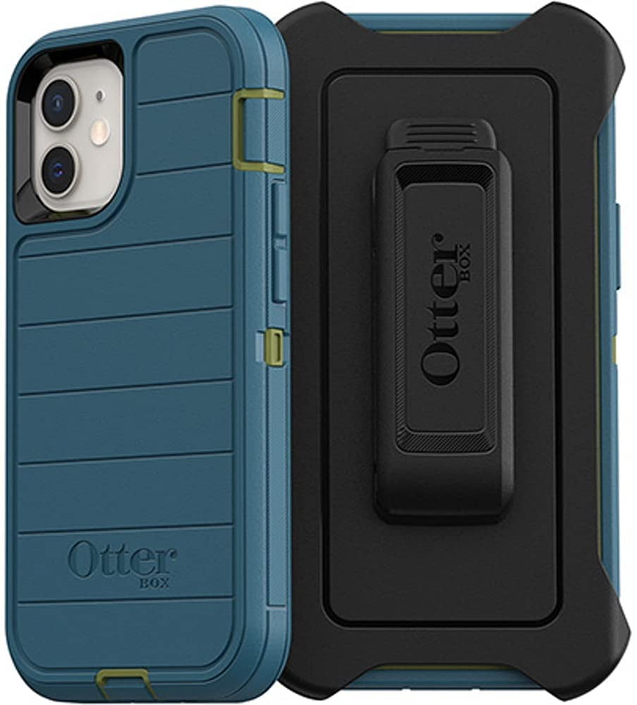 OtterBox Defender Series Case & Holster SCREENLESS Edition for iPhone 13 Mini - Retail Packaging - Teal ME About IT (Guacamole/Corsair) with Microbial Defense
