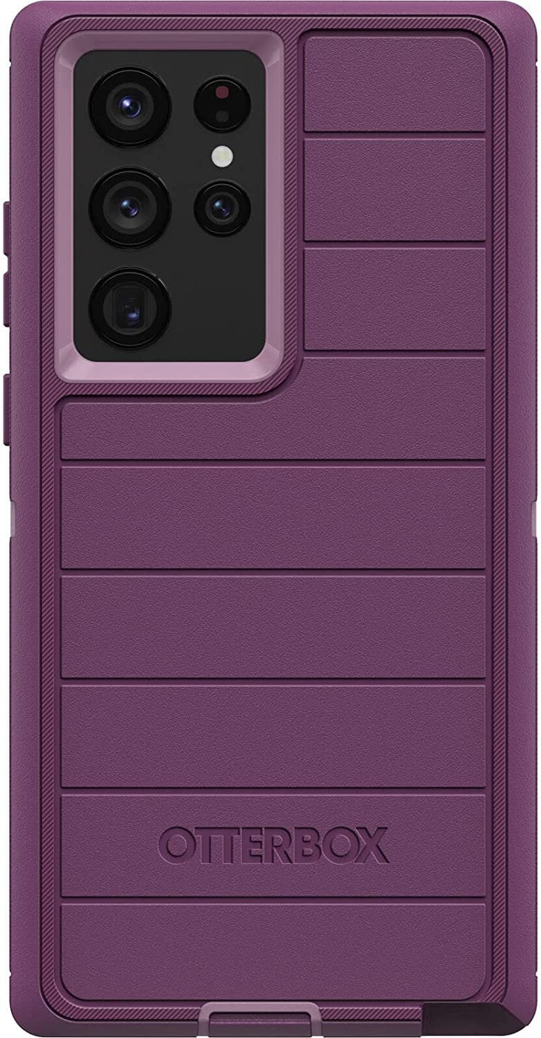 OtterBox Defender Series Case for Samsung Galaxy S22 Ultra Only - Case Only - Microbial Defense Protection - Non-Retail Packaging - Happy Purple