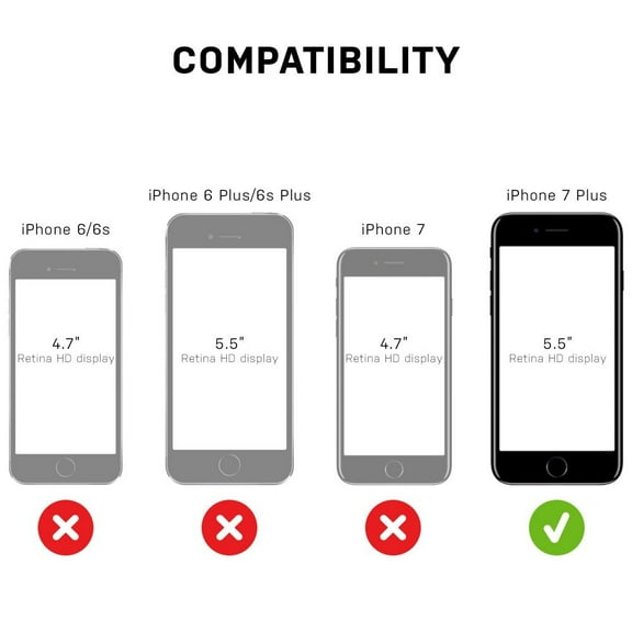 OtterBox Defender Series Case for iPhone 8 Plus and iPhone 7 Plus - Retail Packaging - Black