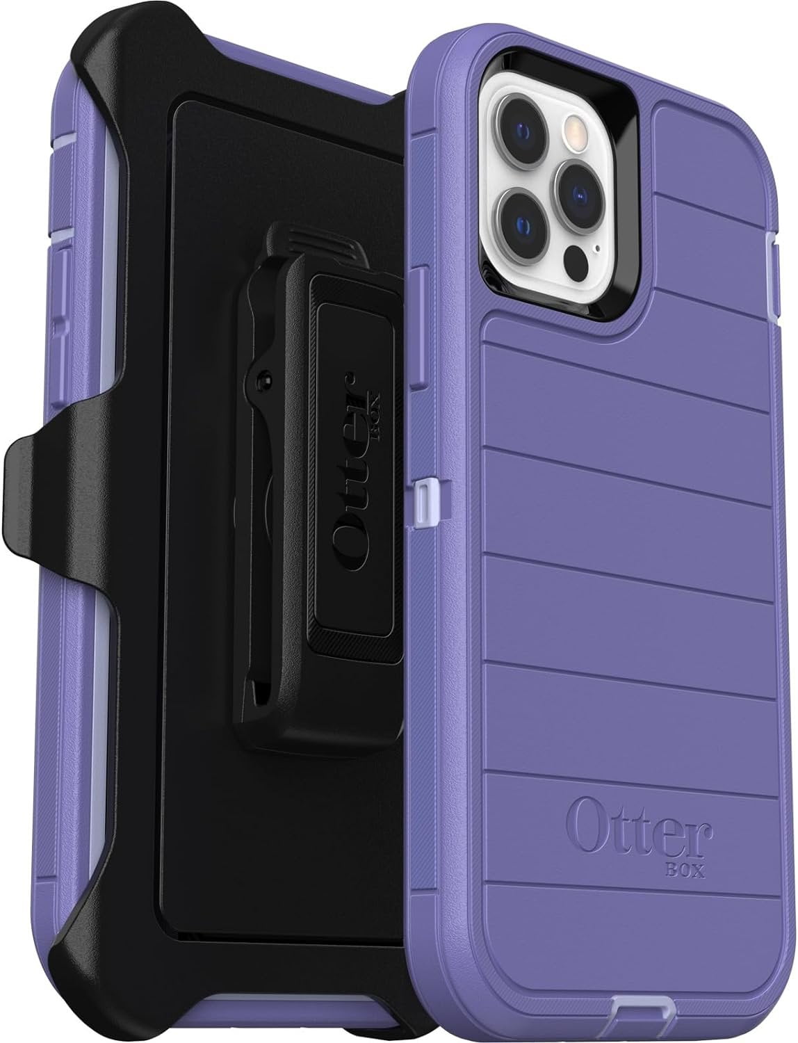 OtterBox Defender Series Case for iPhone 12 & iPhone 12 Pro Only - Holster Clip Included - Microbial Defense Protection - Non-Retail Packaging - Mountain Majesty Purple