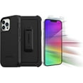 thumbnail image 1 of OtterBox Defender Series Case for iPhone 13 Pro Max Only - with Zagg Glass Elite Clear Screen Protector - Holster Clip Included - Microbial Defense Protection - Non-Retail Packaging - Black, 1 of 7