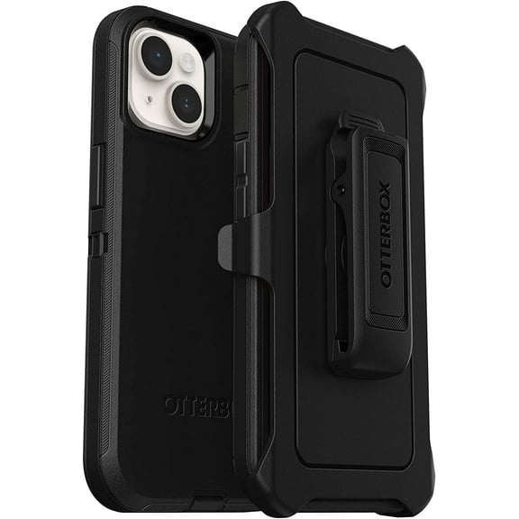 OtterBox Defender Series Cell Phone Case and Holster for Apple iPhone 14, Black