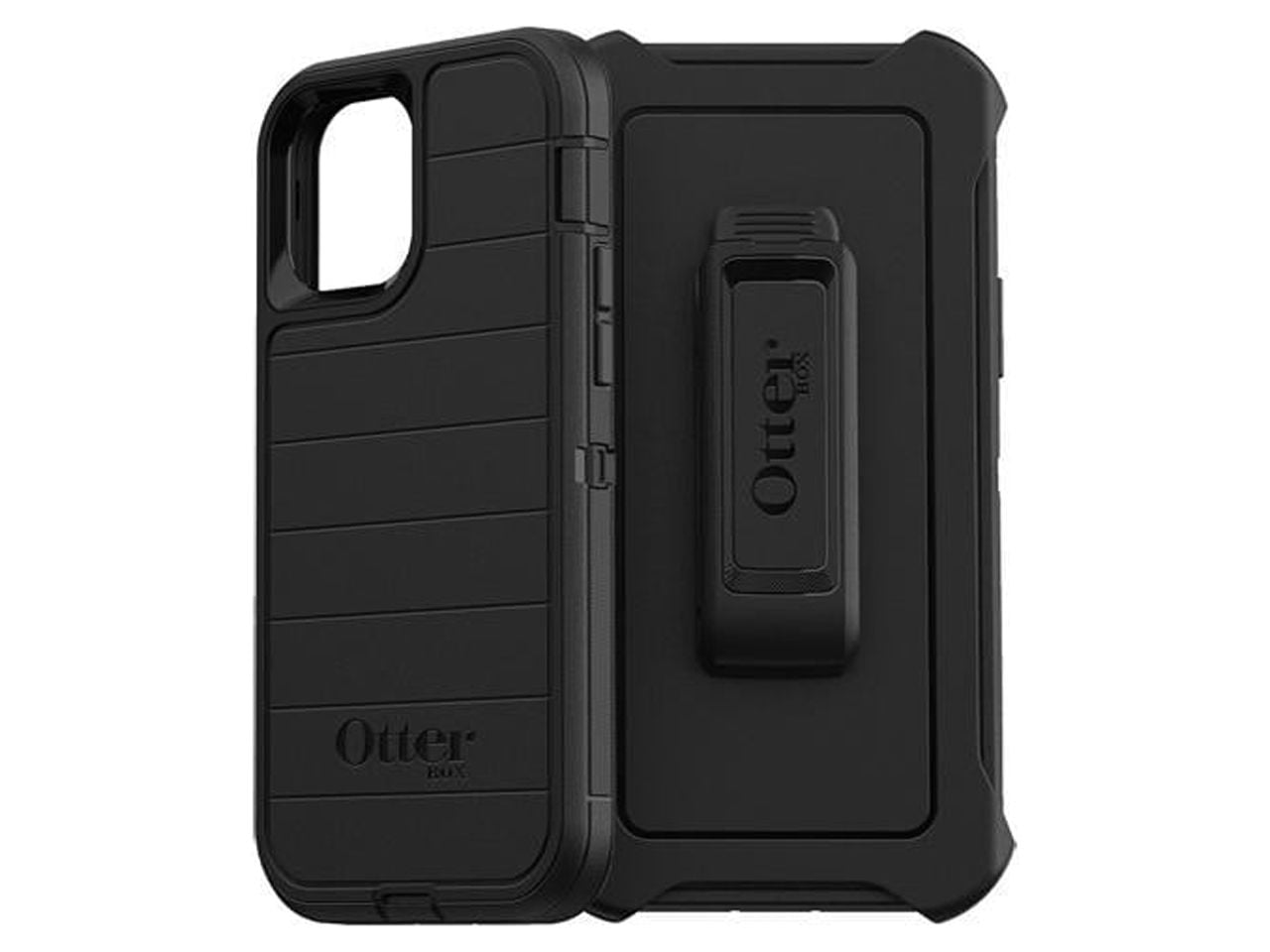 OtterBox Defender Series Pro Rugged Carrying Case (Holster) Apple iPhone 12, iPhone 12 Pro Smartphone - Black - Bacterial Resistant Exterior, Drop Resistant, Scrape Resistant, Dirt Resistant Port, Dus