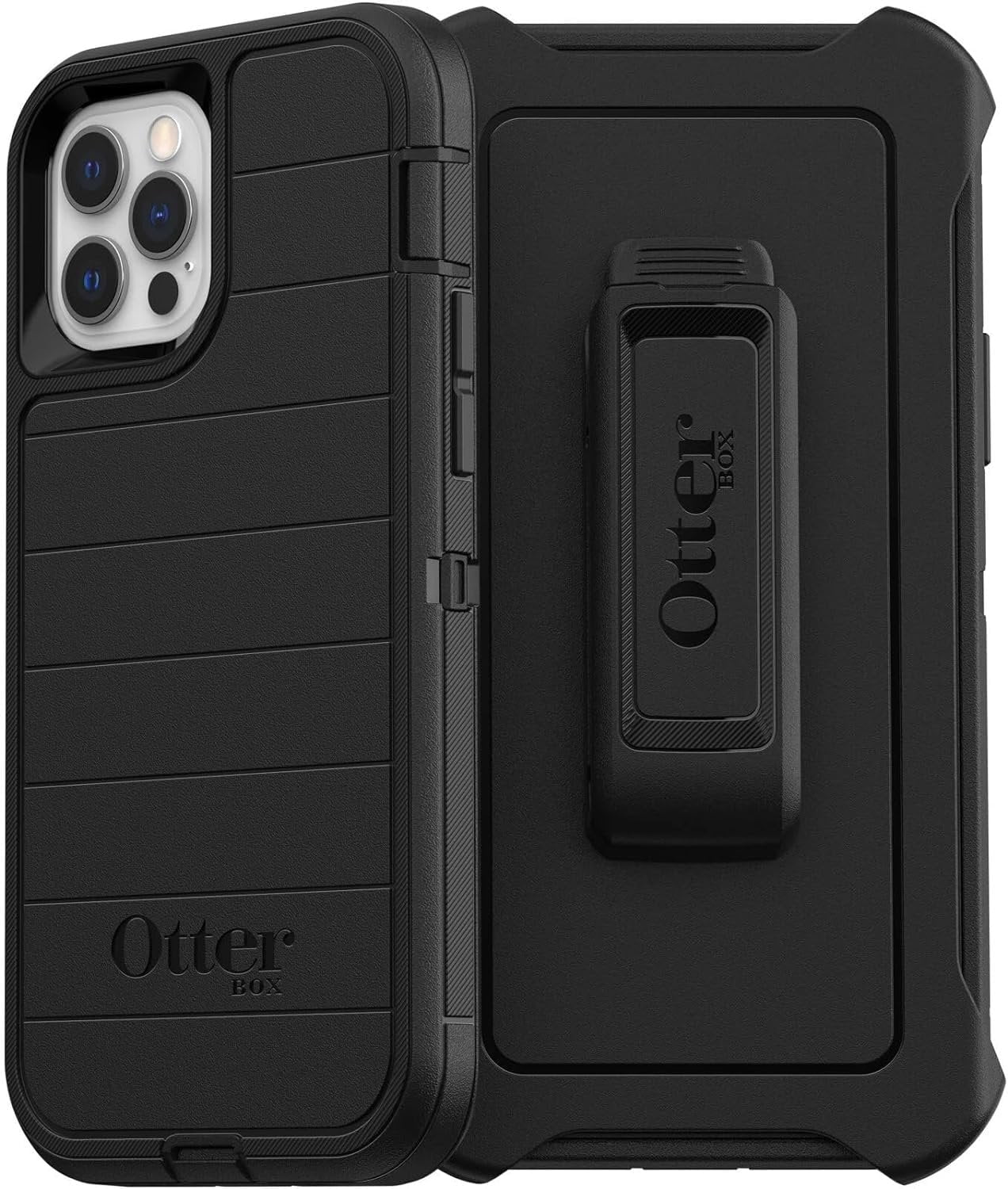 OtterBox Defender Series Rugged Case for Apple iPhone 12 & iPhone 12 Pro - Black with Microbial Defense