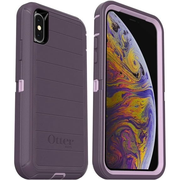 OtterBox Defender Series Rugged Case for iPhone Xs & X, Purple Nebula