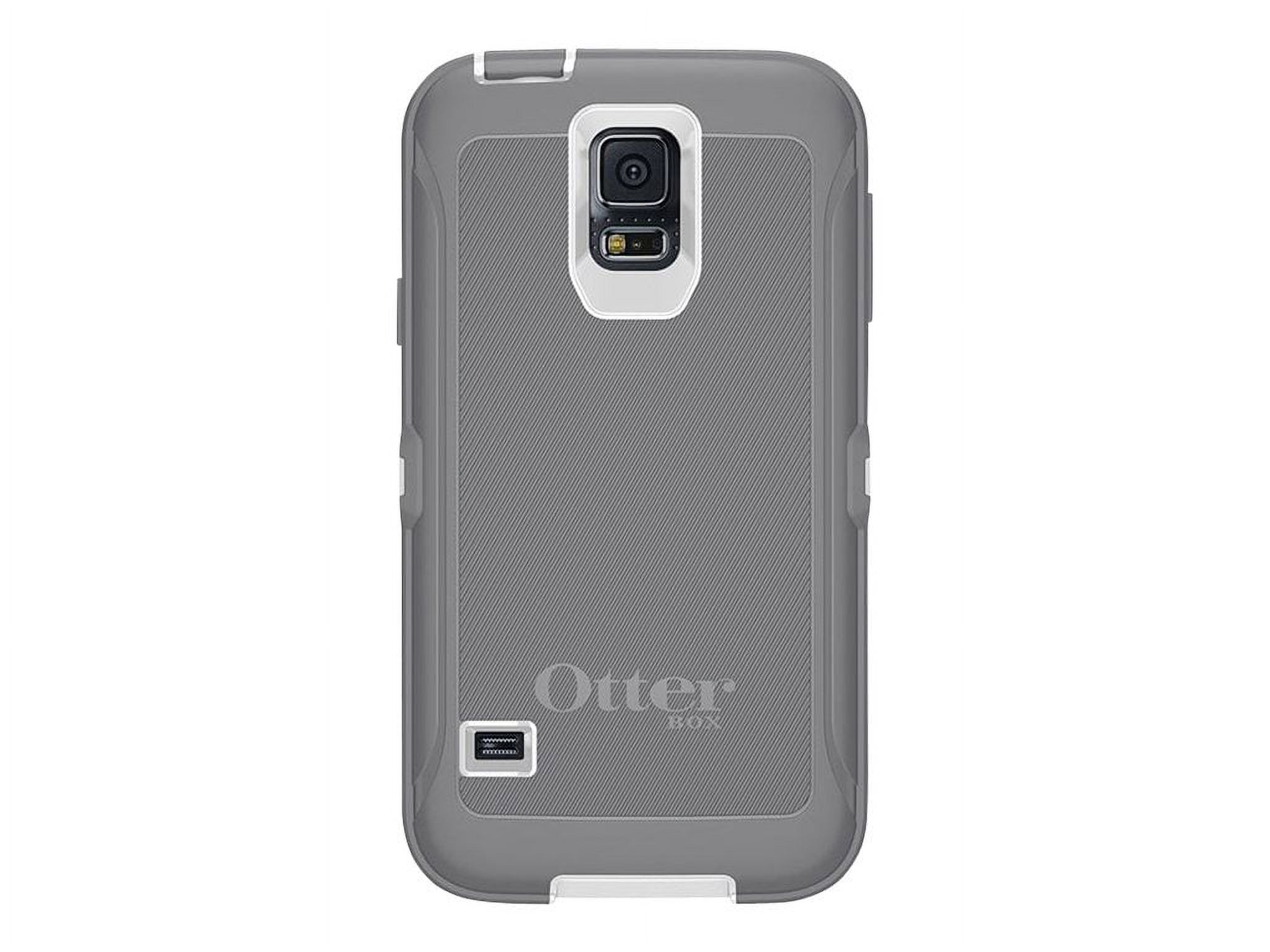 OtterBox Defender Series Samsung Galaxy S5 - Back cover for cell phone - silicone, polycarbonate, synthetic rubber - white, gunmetal gray - for Samsung Galaxy S5 - image 1 of 7