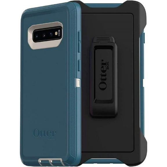 OtterBox Defender Series Screenless Edition Case for Galaxy S10+ Only - Holster Clip Included - Non-Retail Packaging - Big Sur Pale Beige/Corsair