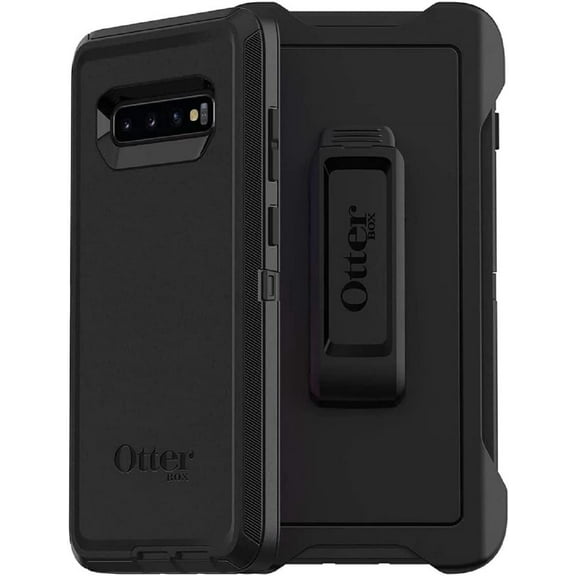 OtterBox Defender Series Screenless Edition Case for Samsung Galaxy S10+ Only - Holster Clip Included - Non-Retail Packaging - Black